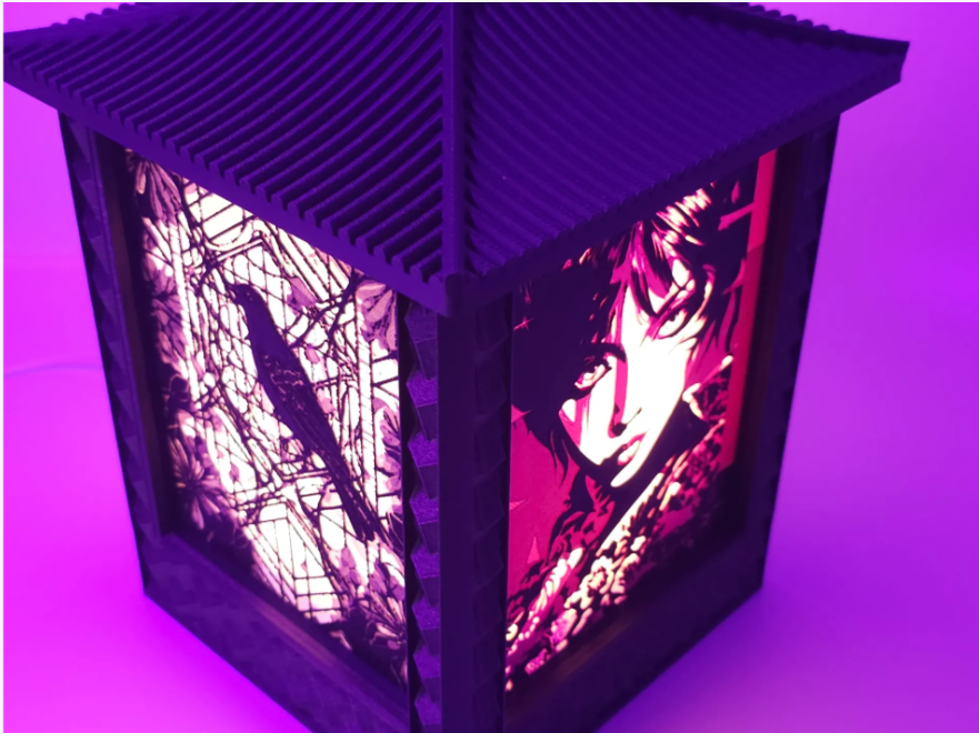 Photo Table Lamp Cube Lithophane house